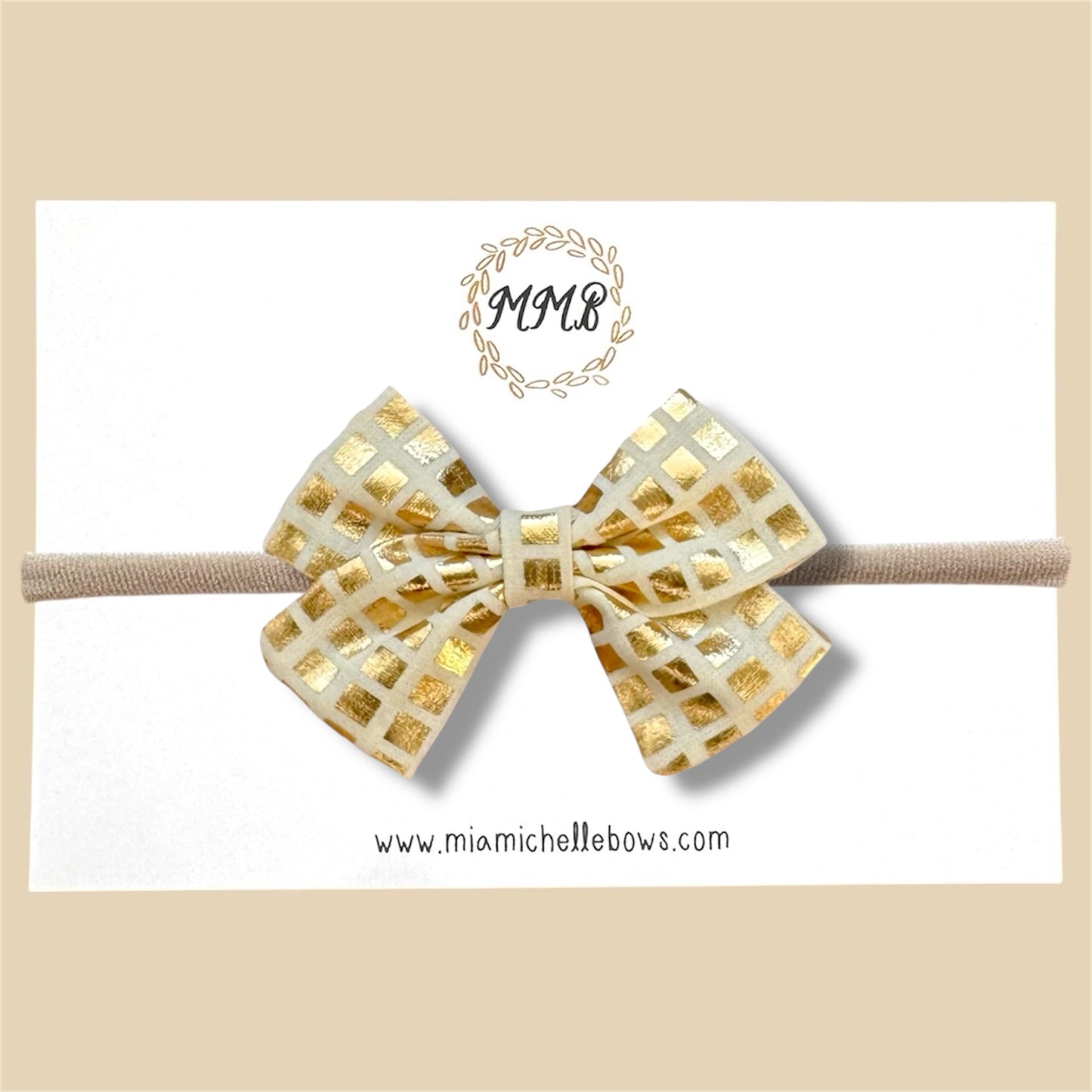 Gold Tile School Girl Bow