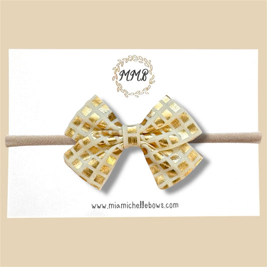 Gold Tile School Girl Bow