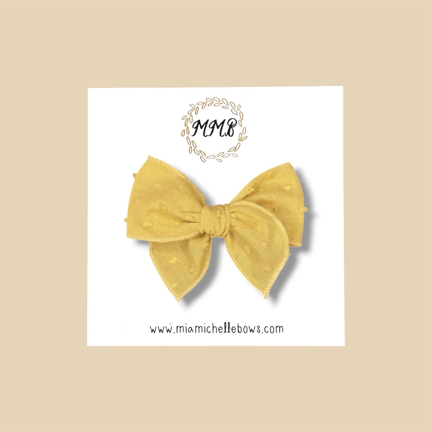 Yellow Swiss Dot Fairytale Bow