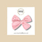 Hand Tied Eyelet Bow in Pink