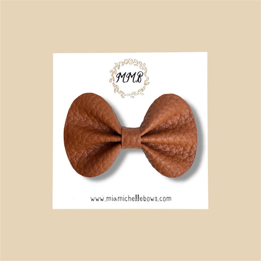 Camel Vegan Leather Bow