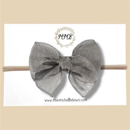Silver Gray Sheer Fairytale Bow