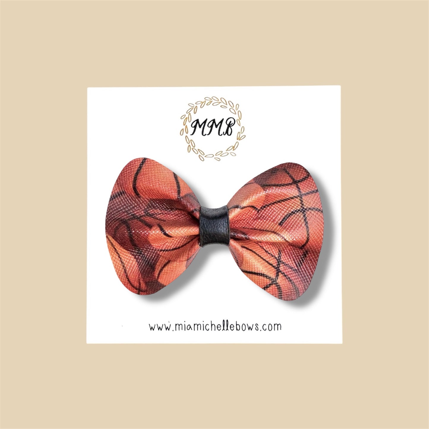 Basketball Vegan Leather Bow