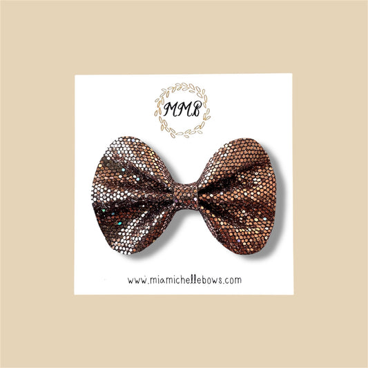 Brown Disco Glitter Bow