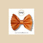 Pumpkin Scalloped Genuine Leather Bow