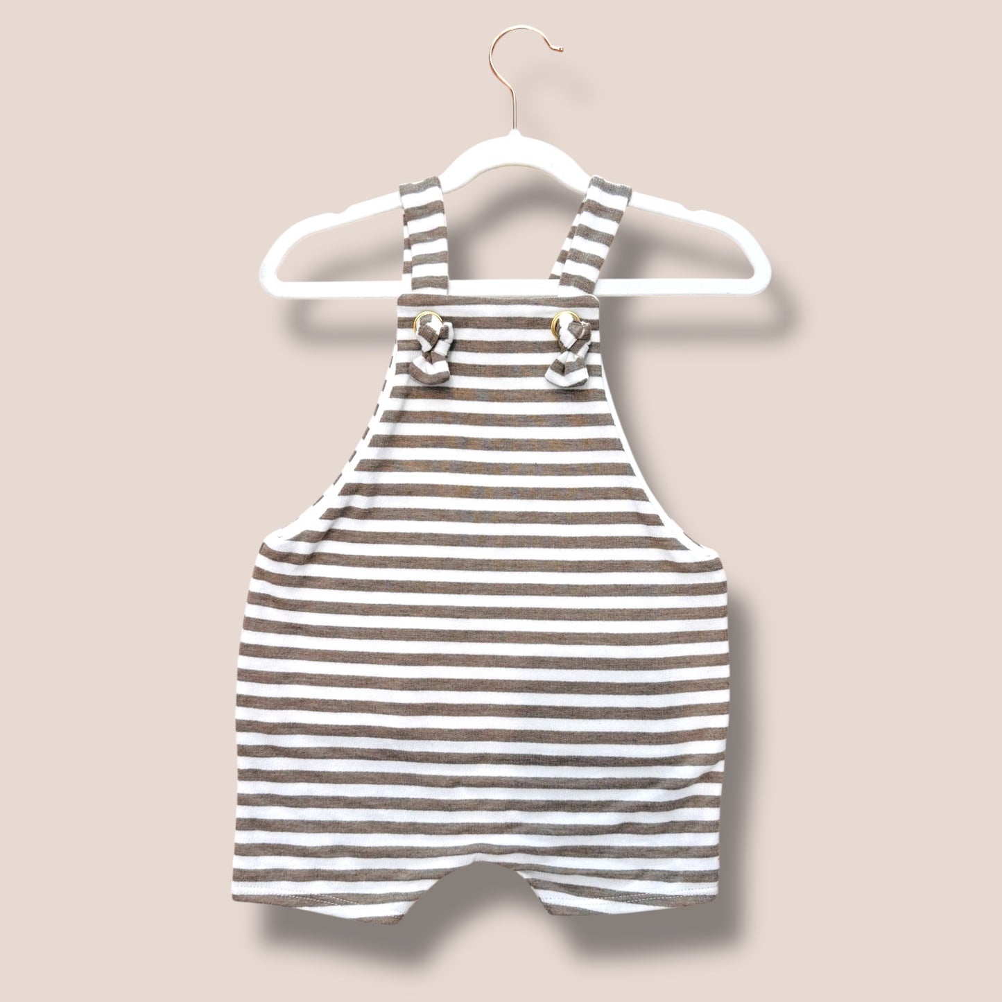 Handmade Brown Stripe Overalls 18-24 months