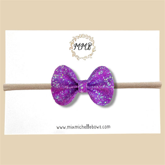 Neon Purple Glitter Bow