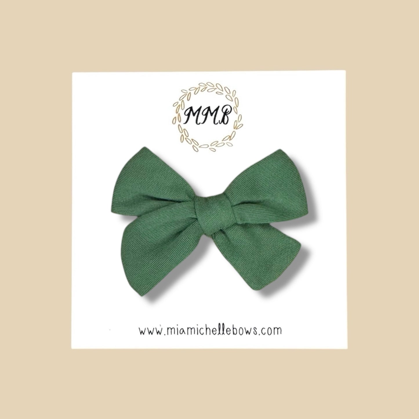 Green Stretch Knit Hand Tied Bow