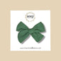 Green Stretch Knit Hand Tied Bow