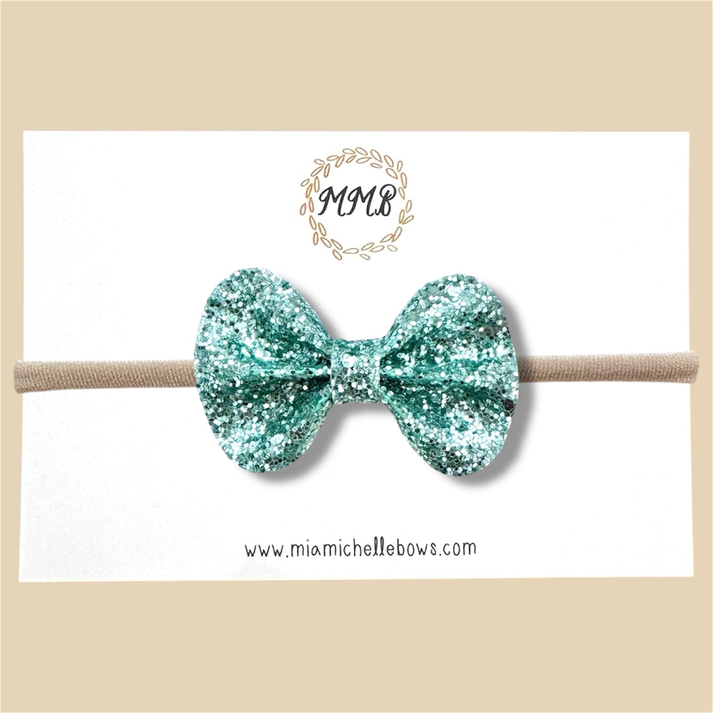 Turquoise Glitter Bow