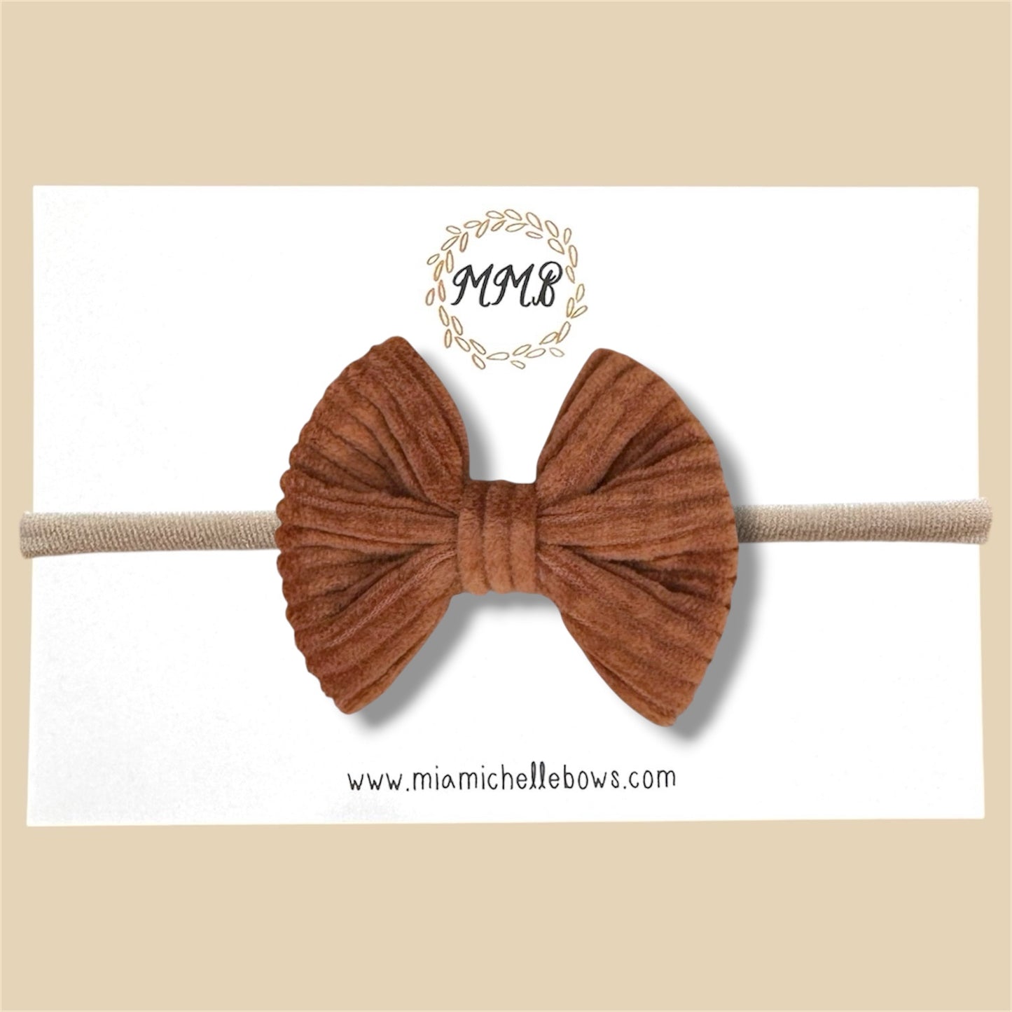 Camel Corduroy Bow