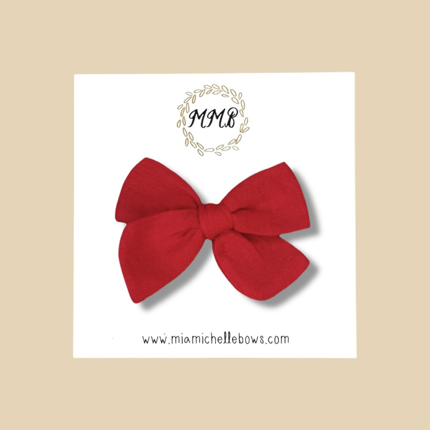 Hand-tied Gauze Bow in Red