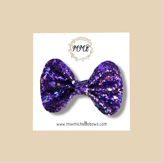 Purple Confetti Glitter Bow