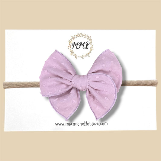 Lavender Swiss Dot Fairytale Bow
