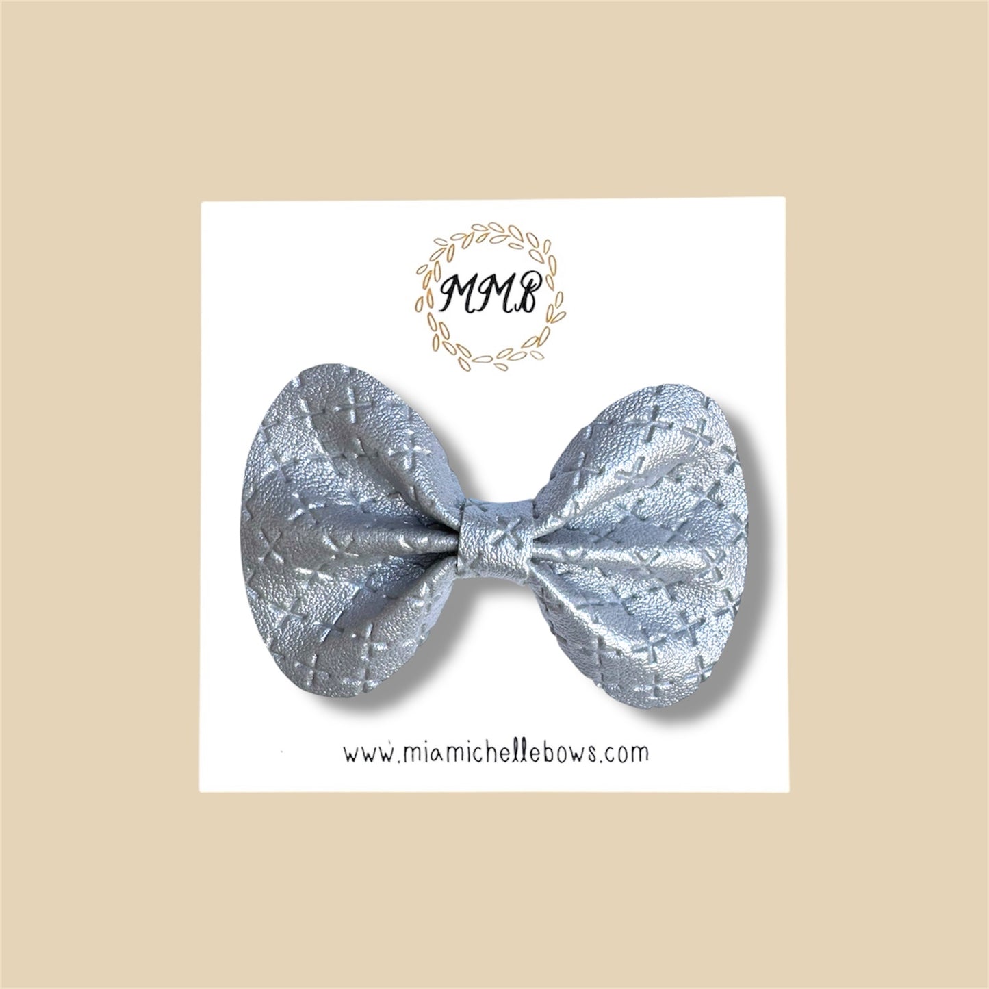 Silver Cross Vegan Leather Bow