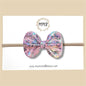 Pink Iridescent Genuine Leather Bow