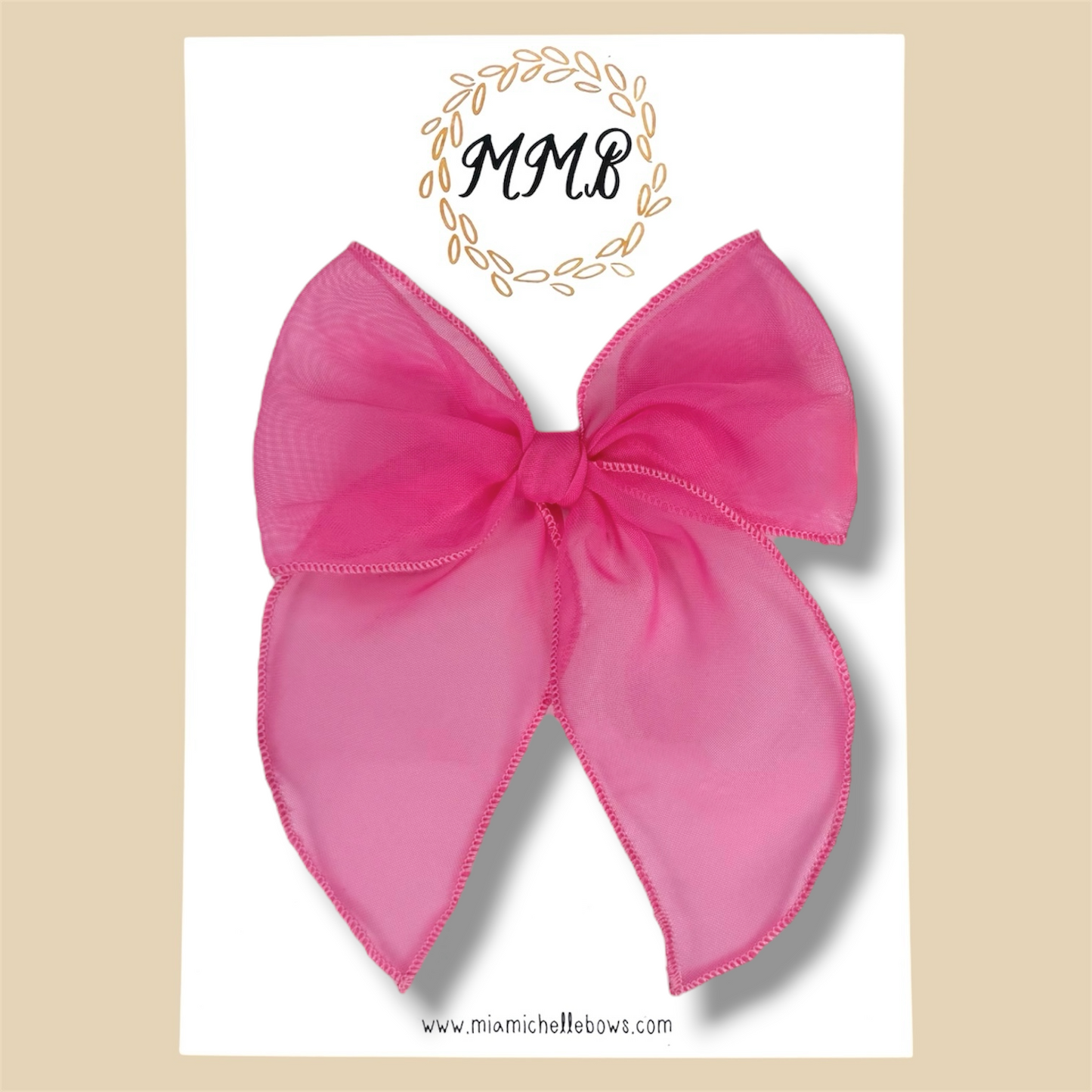Sheer Bright Pink Fairytale Bow