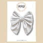 White Silver Polkadot Luxe Bow