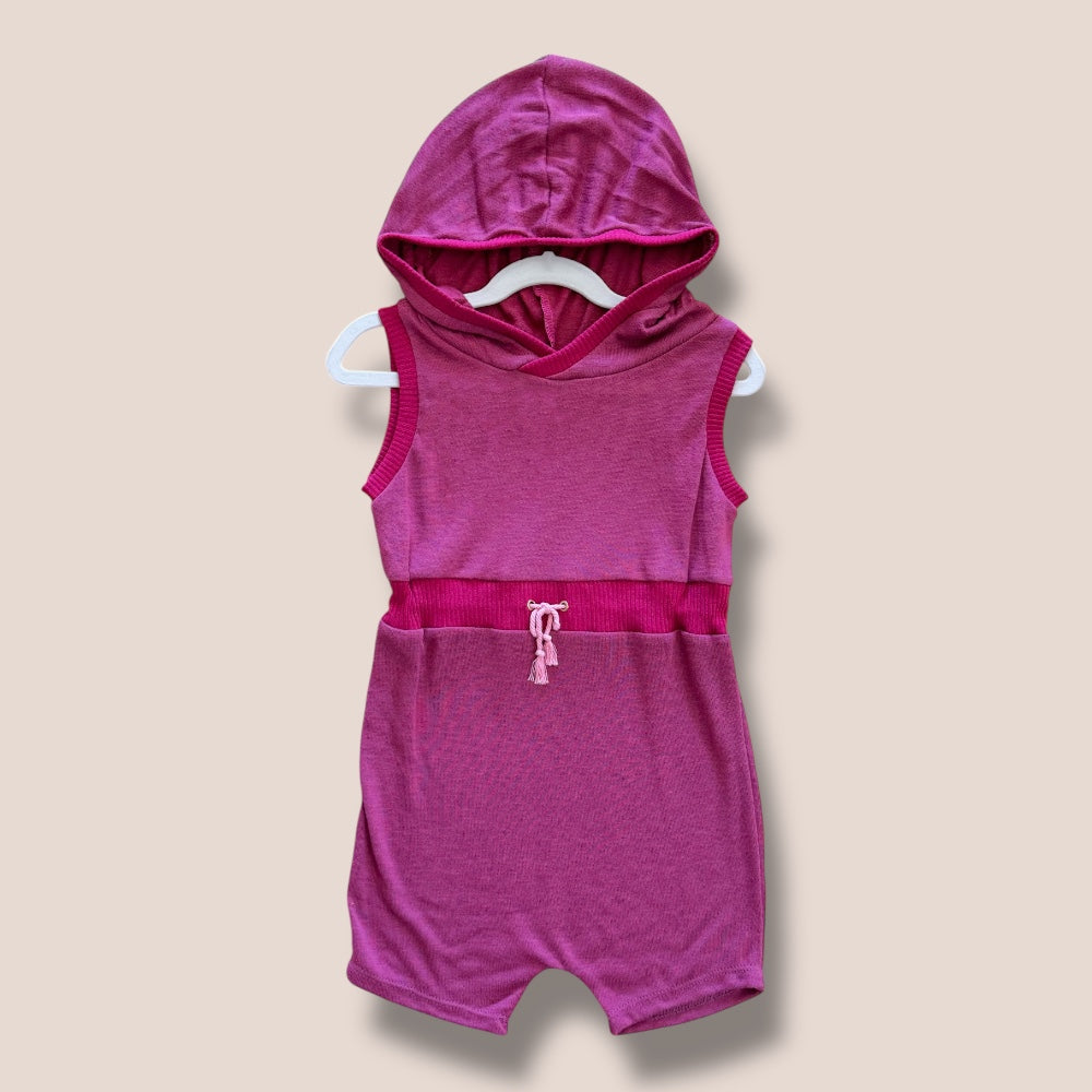 OAK Fuchsia Hooded Romper 3T
