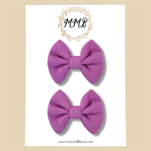 Lavender —Jersey Knit Mini Pigtail Bows
