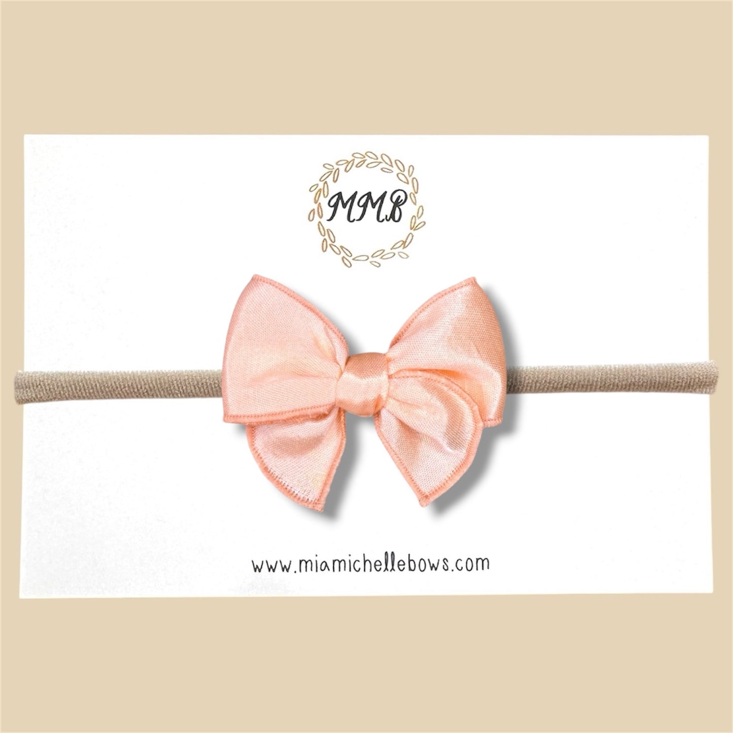 Peach Satin Fairytale Bow
