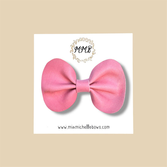 Pink Genuine Leather Bow