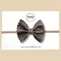 Dark Brown Scalloped Genuine Leather Bow
