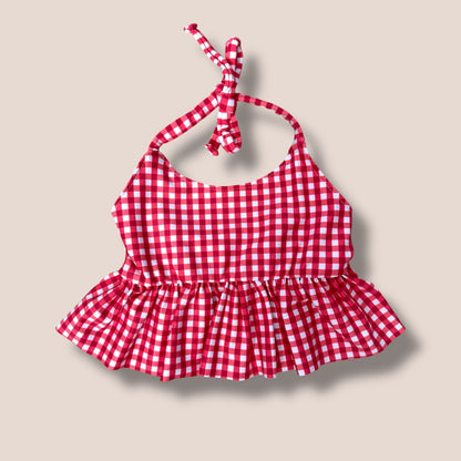 Handmade Red Gingham Swim Set