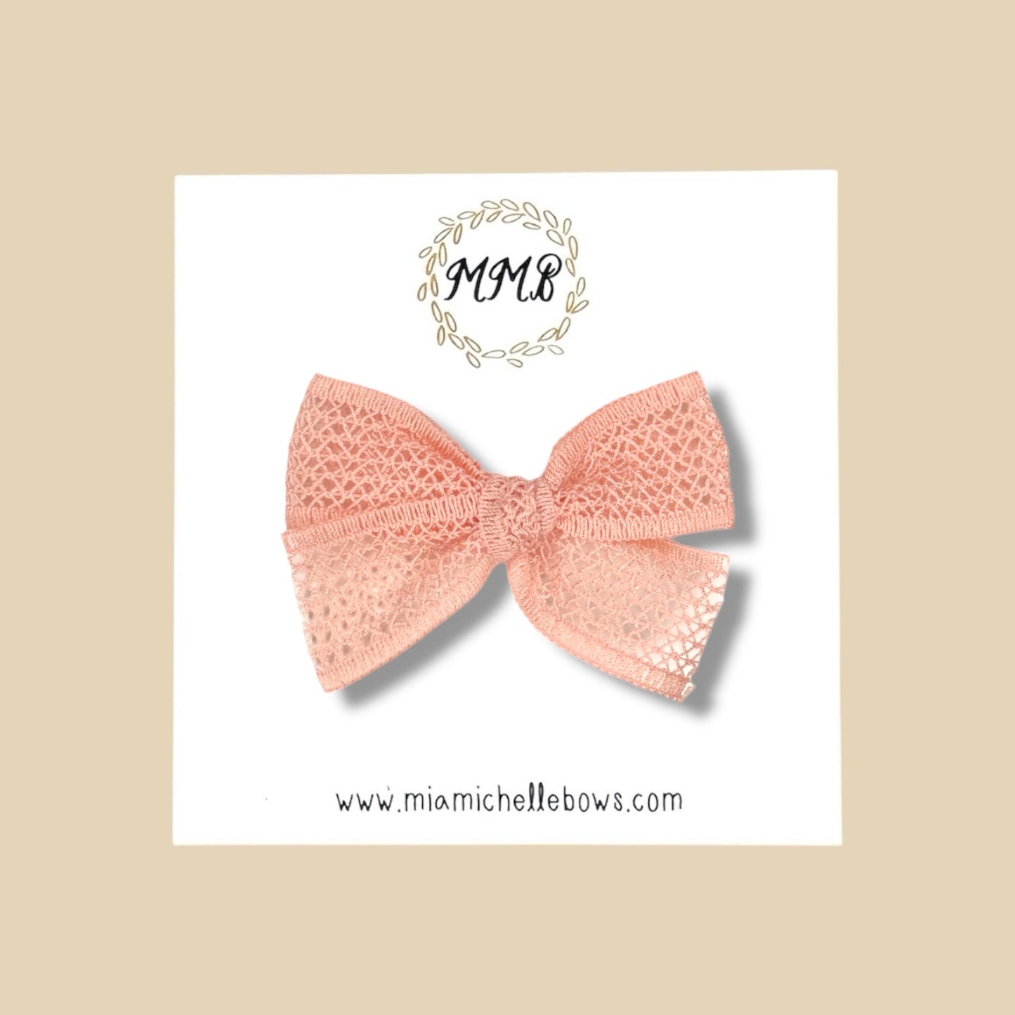 Lace Bow in Peach