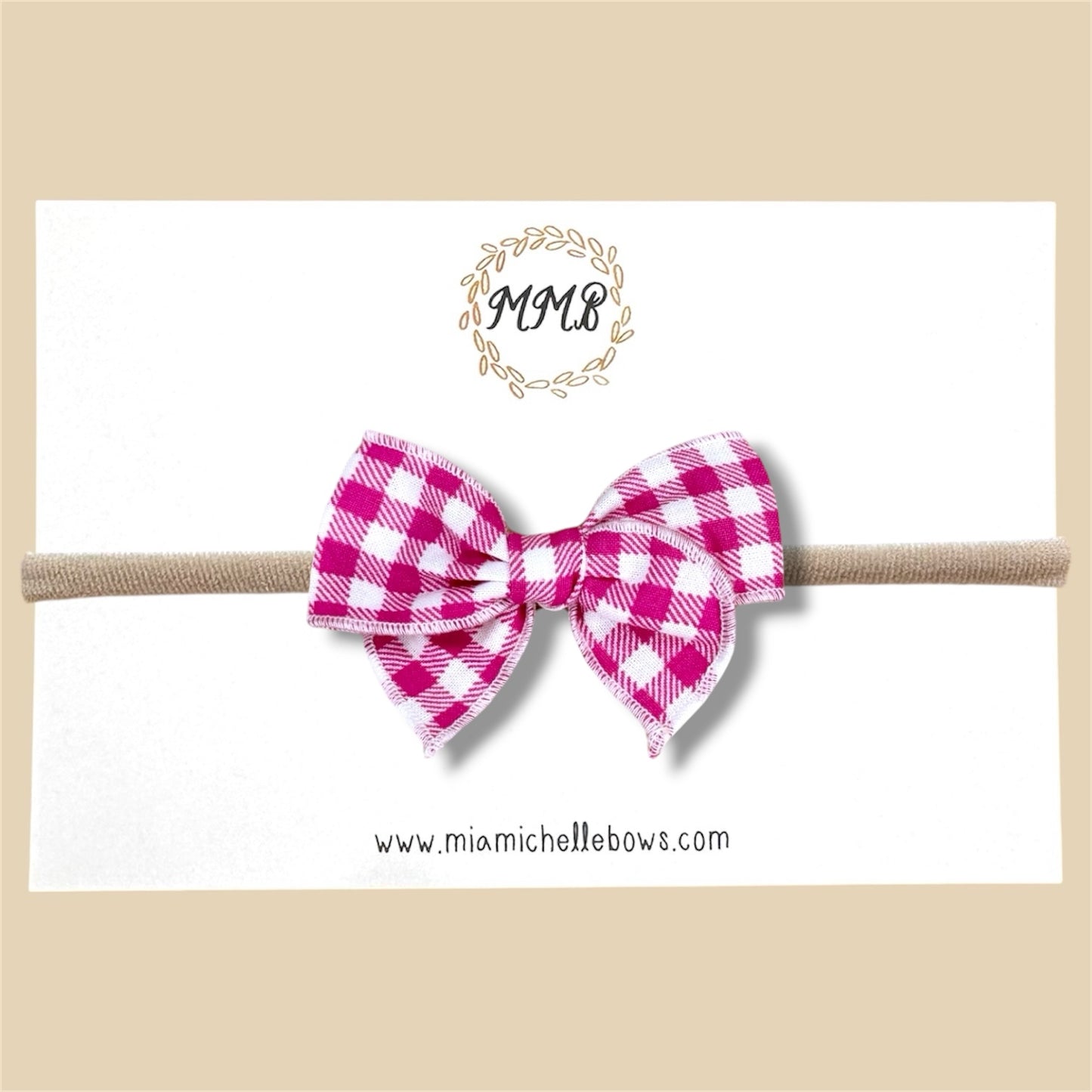 Bright Pink Gingham Fairytale Bow