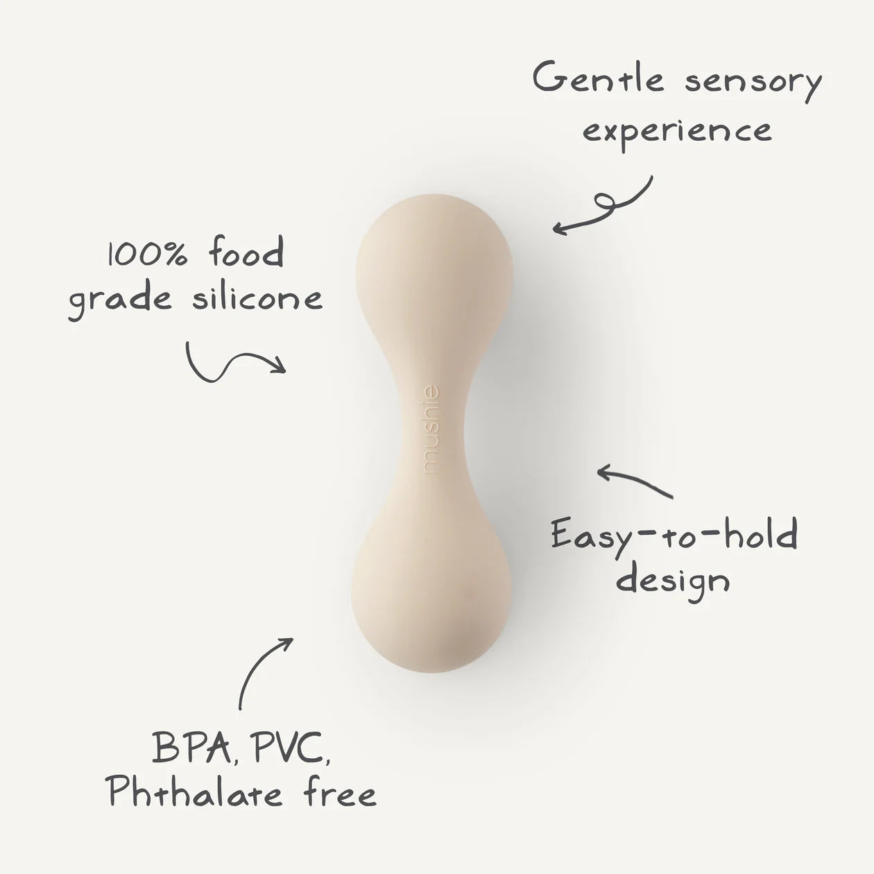 Mushie Silicone Baby Rattle Toy