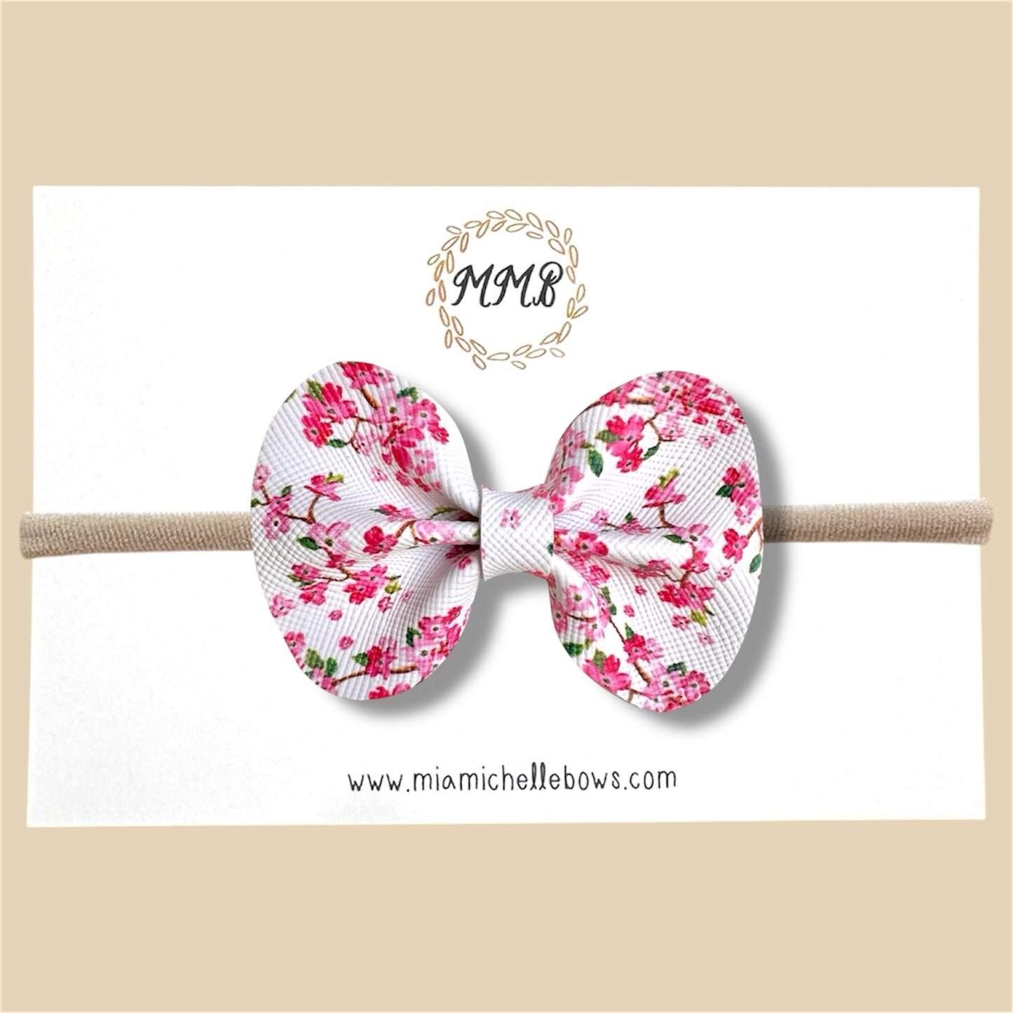 Cherry Blossom Vegan Leather Bow