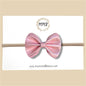 Pink & Gold Striped Vegan Leather Bow