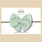 Mint Swiss Dot Fairytale Bow