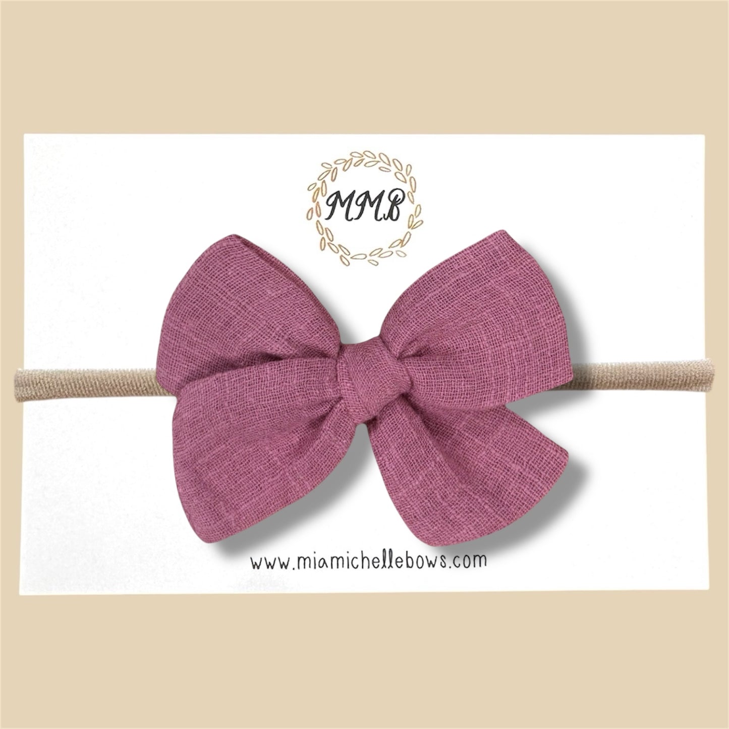Hand-tied Gauze Bow in Mauve