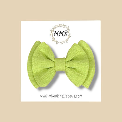 Double Layer Gauze Bow in Key Lime