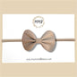 Tan Suede Vegan Leather Bow