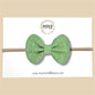 Spring Green Genuine Leather Bow