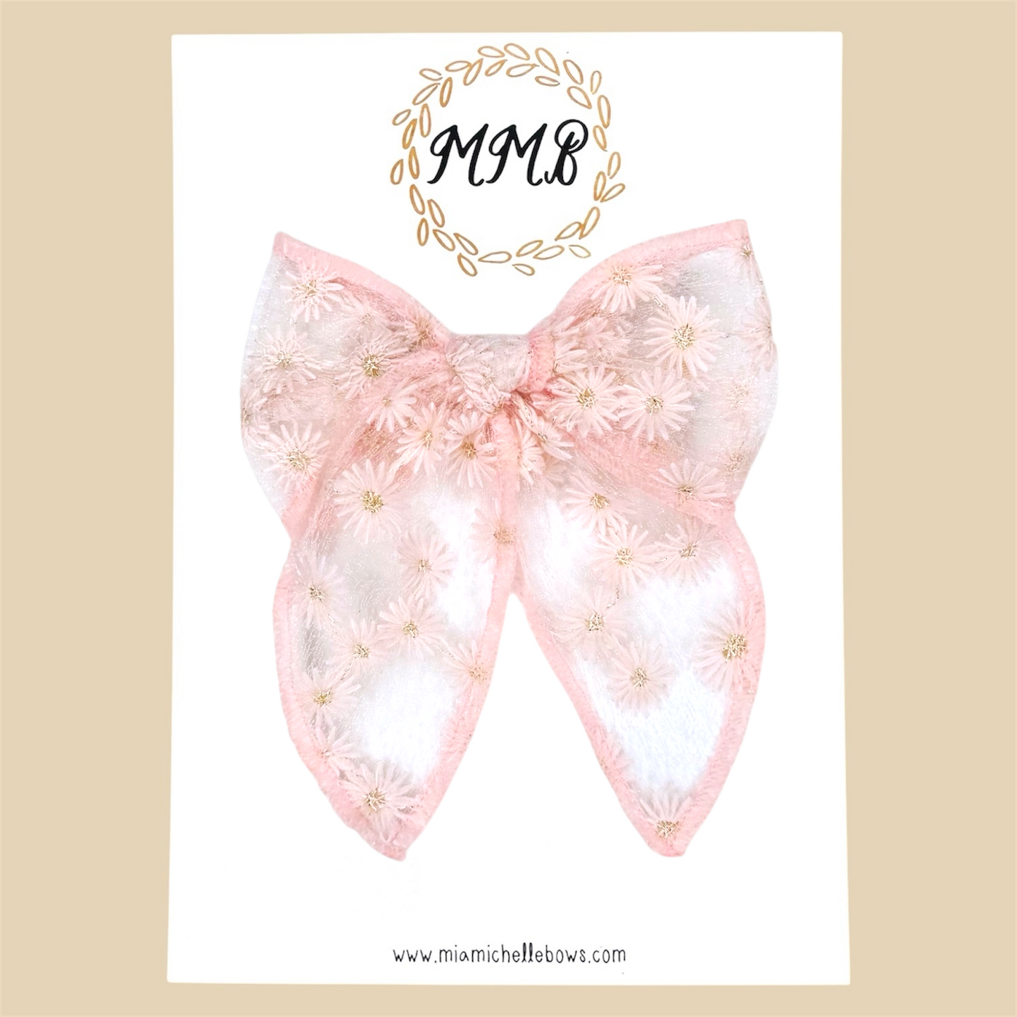 Sheer Floral & Gold Fairytale Bows