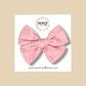 Hand Tied Eyelet Bow in Pink