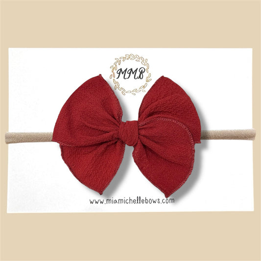 Earth Red Chiffon Fairytale Bow