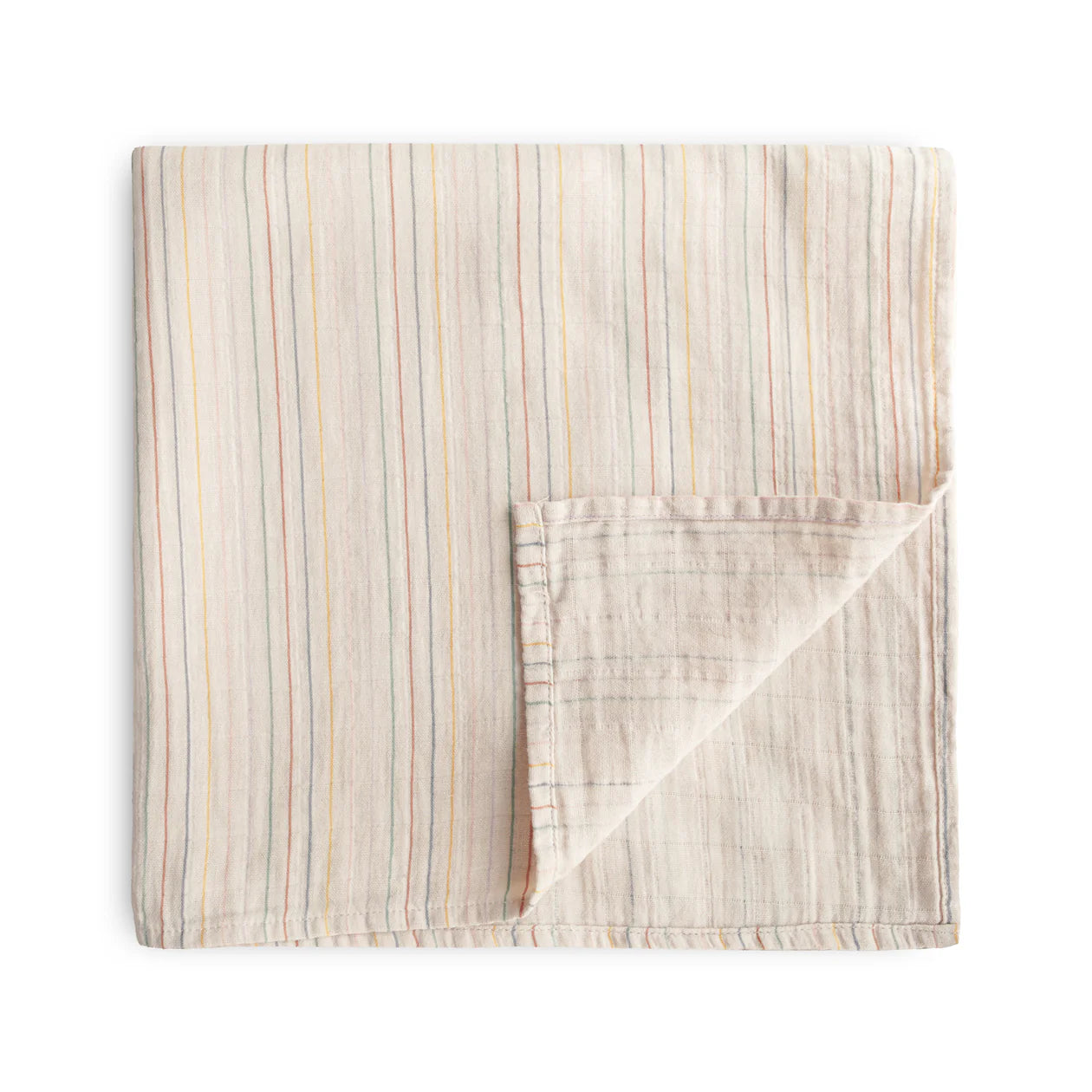 Mushie Muslin Swaddle Blanket ORGANIC Cotton-RETRO STRIPE