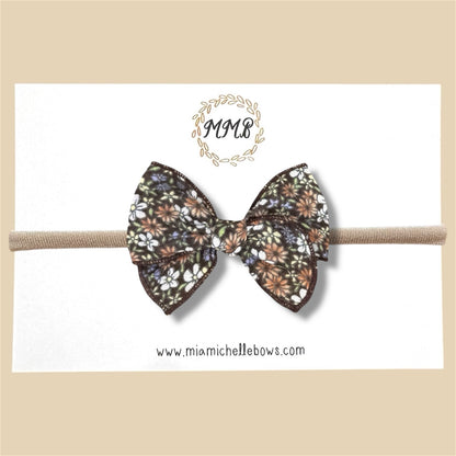 Brown Floral Fairytale Bow