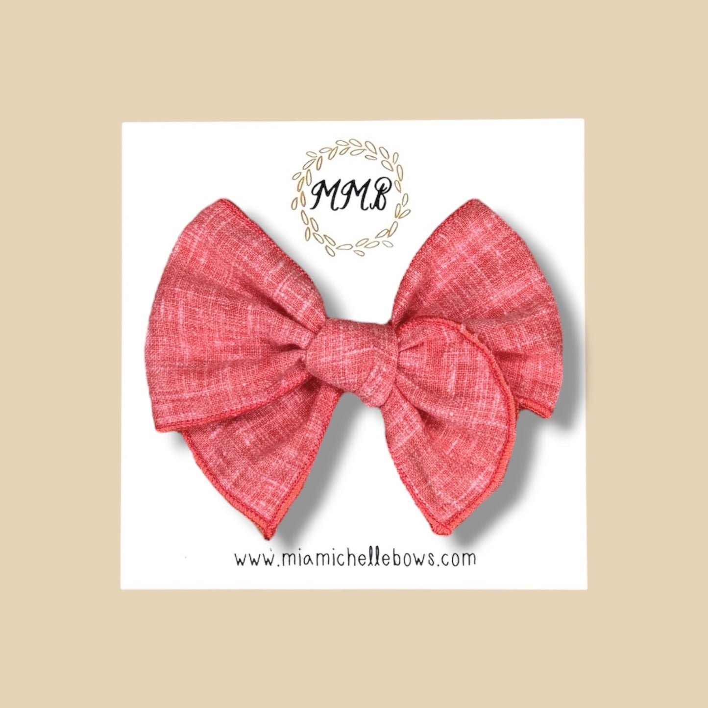 Coral Linen Fairytale Bow