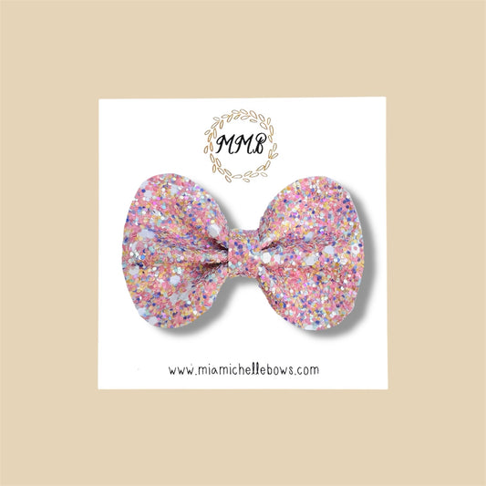 Confetti Pink Glitter Bow