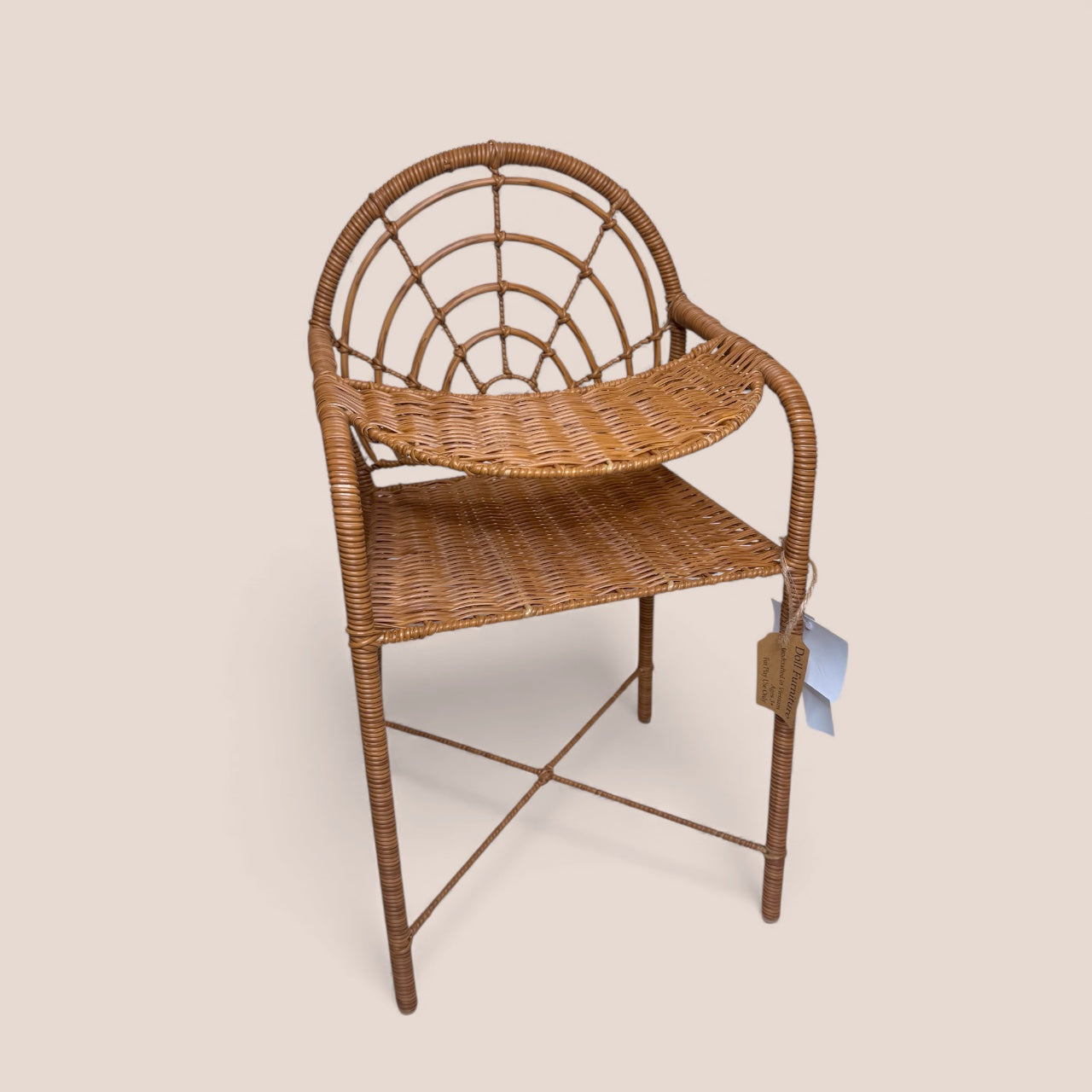 High Chair- Faux Rattan Doll Furniture