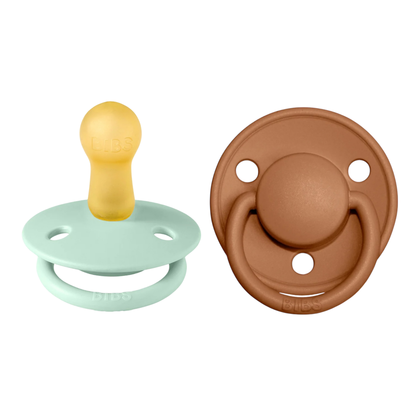 Bibs De Lux Rubber Pacifier 2 Pack- Nordic Mint/ Earth