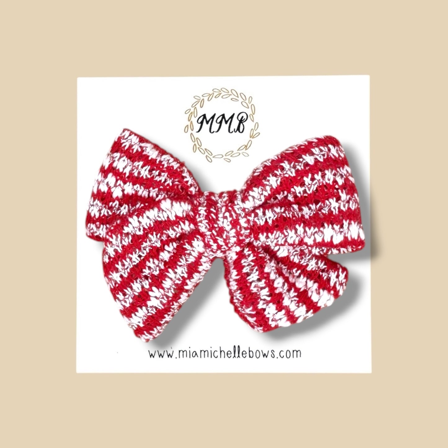Candy Cane Sweater Bow