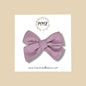 Lavender Gray Stretch Knit Hand Tied Bow