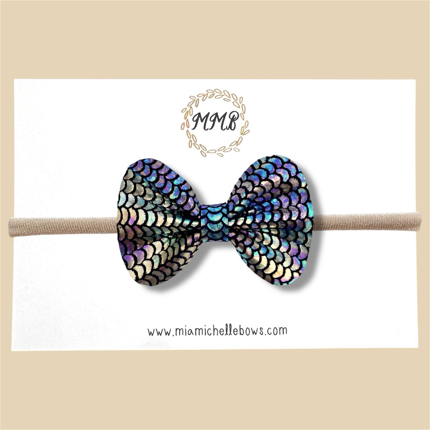 Black Mermaid Genuine Leather Bow